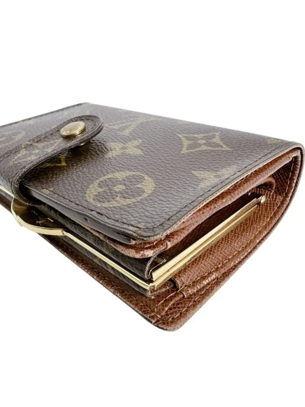 Louis Vuitton Monogram Kiss Lock Wallet with Card Pocket Porte Monet Biet